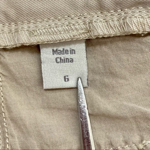 Garnet Hill Organic Cotton Khaki Pants 6 Basic Neutral Summer - Picture 9 of 14
